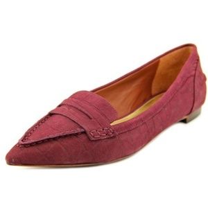 Ralph Lauren Croc Wine Pointy Toe Loafer Flats